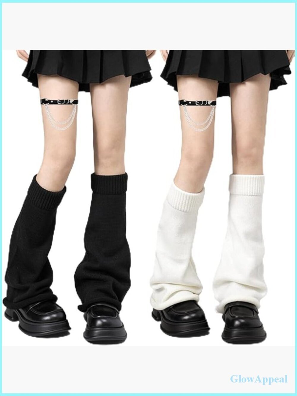 Leg Warmers with Garter Y2K Harajuku Accessories 2 Pairs